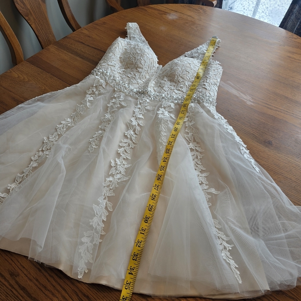 NWT Abao Wedding Elegant Lace and Tulle Dress White Cream Size 12 - Picture 10 of 16